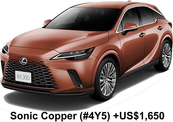 New Lexus RX350 Version-L body color: Sonic Copper (color No. 4Y5) Option color: +US$1,650