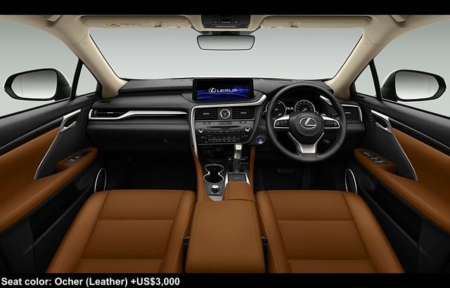 New Lexus RX450h cockpit photo: Ocher (Leather) option +US$3,000