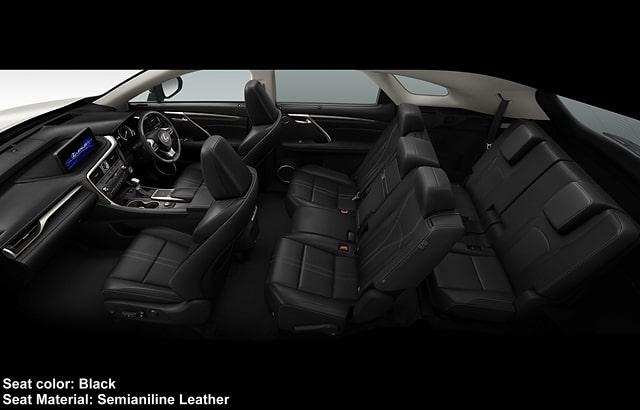 New Lexus RX450hL interior photo: Black Semianiline Premium Leather