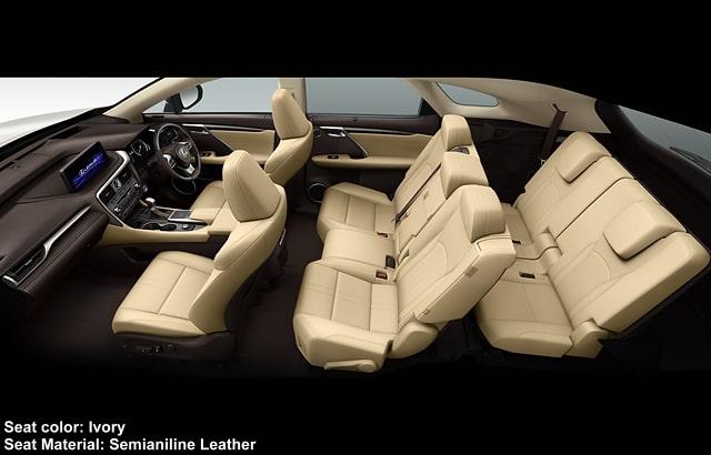 New Lexus RX450hL interior photo: Ivory Semianiline Premium Leather