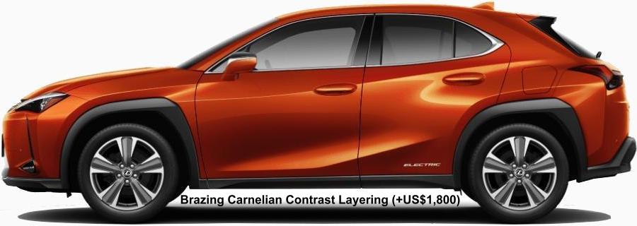New Lexus UX300e body color: BRAZING CARNELIAN CONTRAST LAYERING (option color +US$1,800)