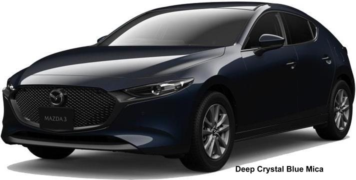 New Mazda-3 Fastback body color: Deep Crystal Blue Mica