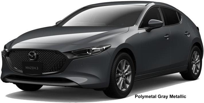 New Mazda-3 Fastback body color: Polymetal Gray Metallic