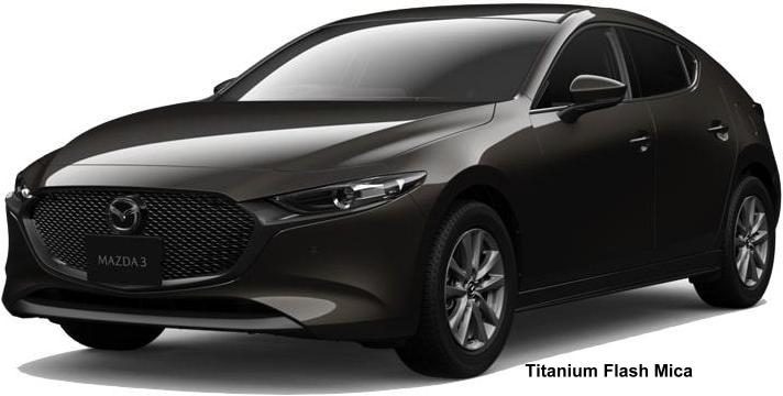 New Mazda-3 Fastback body color: Titanium Flash Mica