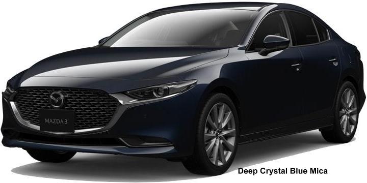 New Mazda-3 Sedan body color: Deep Crystal Blue Mica