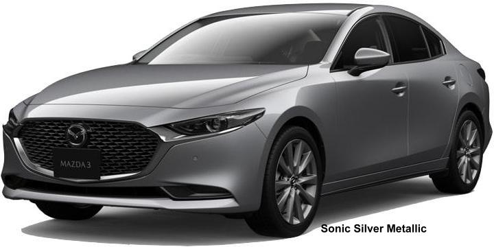 New Mazda-3 Sedan body color: Sonic Silver Metallic