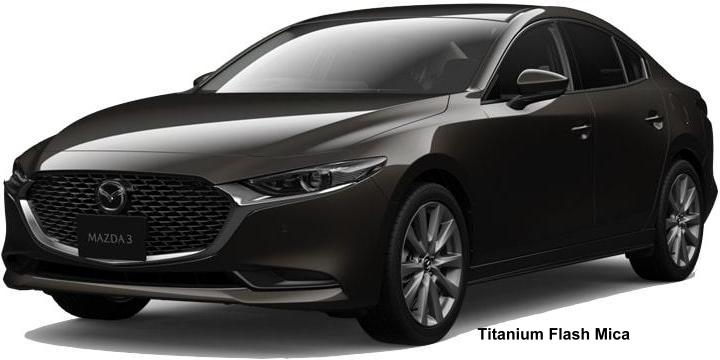 New Mazda-3 Sedan body color: Titanium Flash Mica