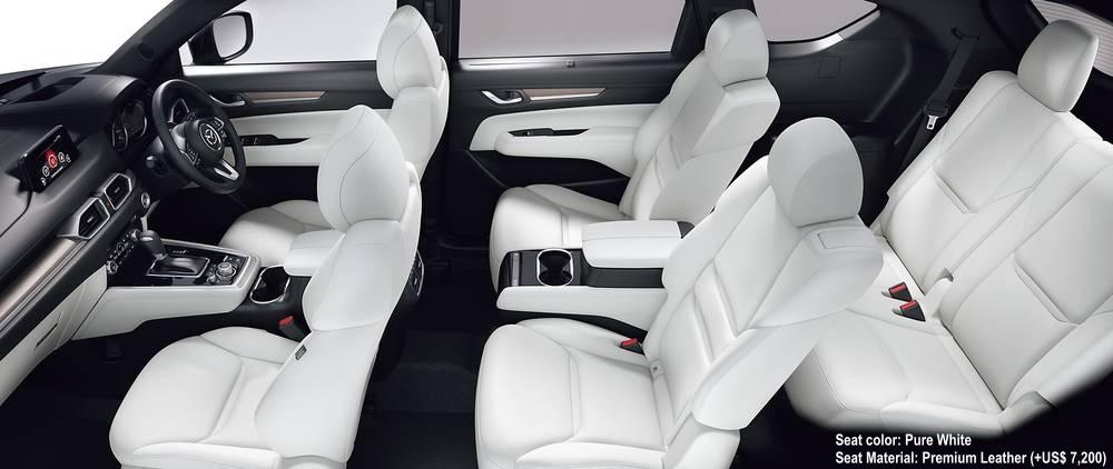New Mazda CX-8 photo: Interior view (Pure White) Special order seats +US$ 7,200