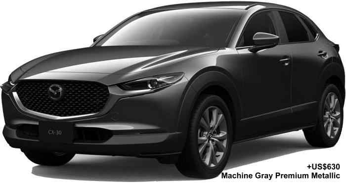New Mazda CX30 body color: Machine Gray Premium Metallic (option color +US$630)