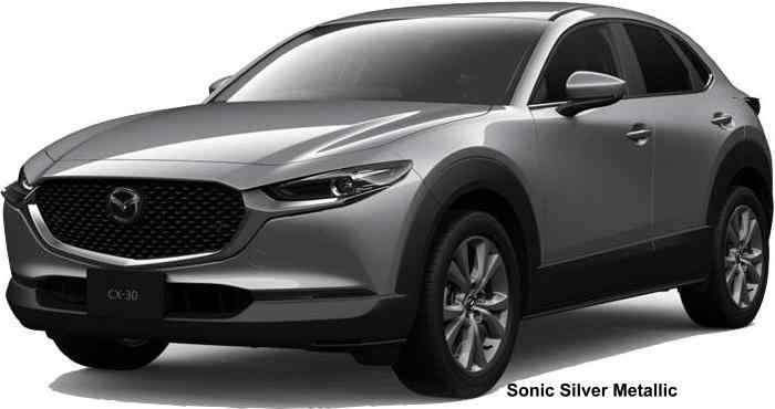New Mazda CX30 body color: Sonic Silver Metallic