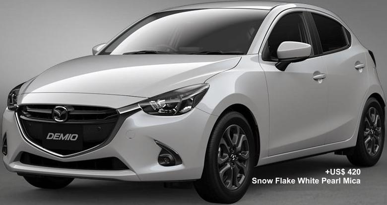 New Mazda Demio body color: Snow Flake White Pearl Mica (option color +US$420)