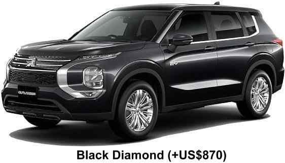 New Mitsubishi Outlander PHEV body color: Black Diamond (+US$870)