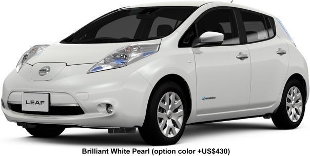 New Nissan Leaf body color: Brilliant White Pearl (+US$430)