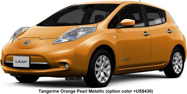 New Nissan Leaf body color: Tangerine Orange Pearl Metallic (+US$430)