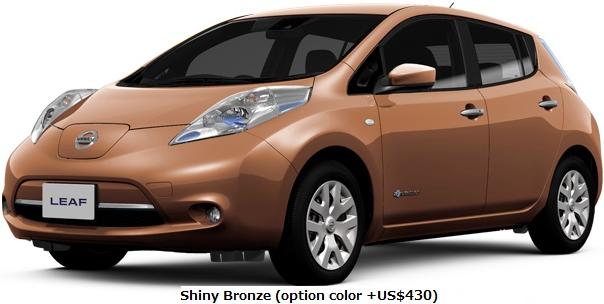 New Nissan Leaf body color: Shiny Bronze (+US$430)