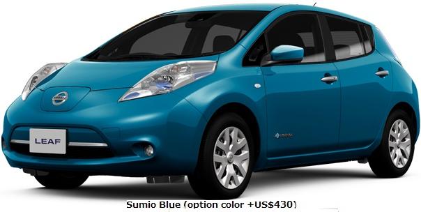 New Nissan Leaf body color: Sumio Blue (+US$430)