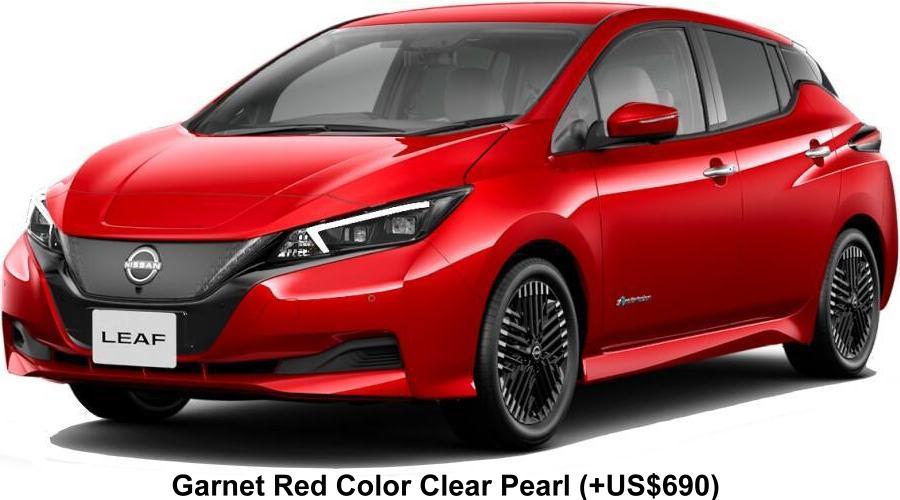 New Nissan Leaf body color: Garnet Red Color Clear Pearl (option color +US$690)