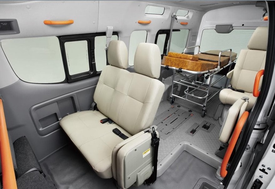 New Nissan NV350 Caravan Ambulance photo: Stretcher arrangement view