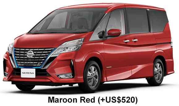 Nissan Serena E-Power Highway Star Color: Maroon Red