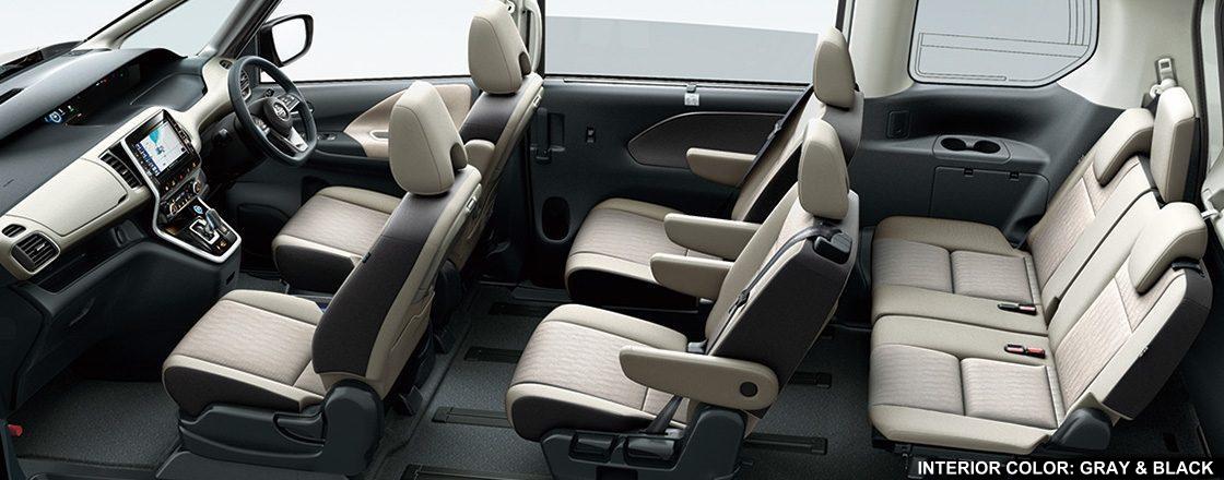 New Nissan Serena e-power Highway Star photo: Interior view image (Gray and Black)