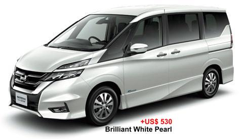 New Nissan Serena Highway Star body color: BRILLIANT WHITE PEARL (+US$530)