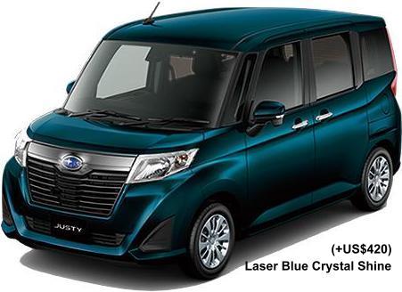 New Subaru Justy Custom body color: LASER BLUE CRYSTAL SHINE (option color +US$420)