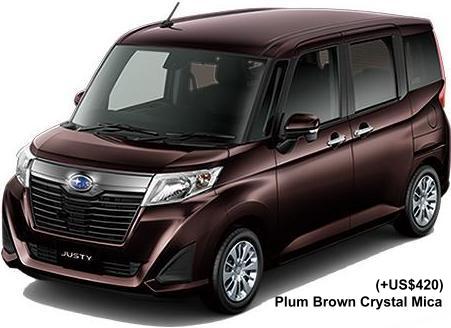 New Subaru Justy Custom body color: PLUM BROWN CRYSTAL MICA (option color +US$420)