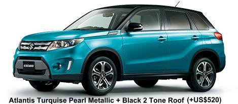 New Suzuki Escudo Allgrip Body color: Atlantis Turquise Pearl Metallic + Black 2-Tone Roof (option color +US$520)