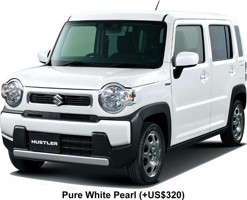 New Suzuki Hustler Hybrid body color: Pure White Pearl (option color +US$320)