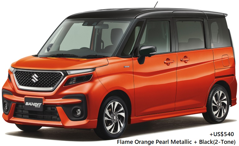 New Suzuki Solio Bandit Hybrid body color: Flame Orange Pearl Metallic + Black (2-Tone) +US$540