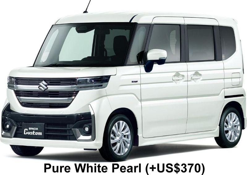 New Suzuki Spacia Custom Hybrid body color: Pure White Pearl (+US$370)