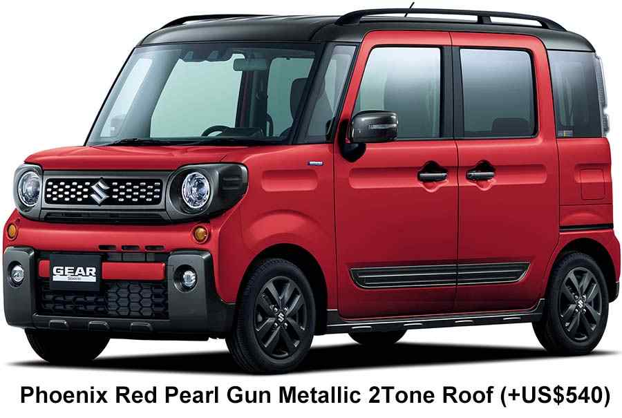 New Suzuki Spacia Gear body color: 2Tone Roof Phoenix Red Pearl Gun Metallic (+US$540)