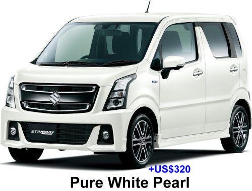 New Suzuki Wagon R Stingray Hybrid body color: Pure White Pearl (+US$320)