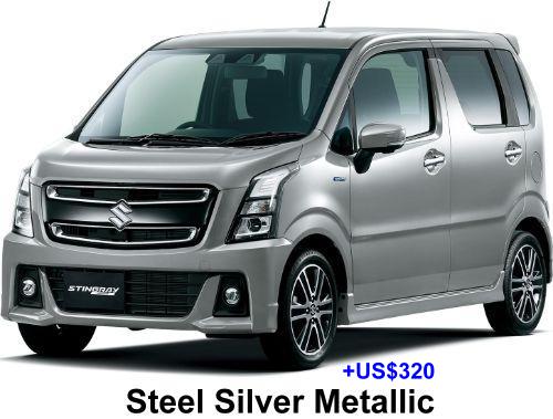 New Suzuki Wagon R Stingray Hybrid body color: Steel Silver Metallic (+US$320)