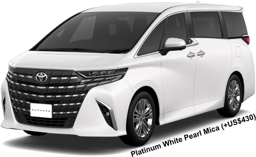 New Toyota Alphard body color: PLATINUM WHITE PEARL MICA (option color +US$430)