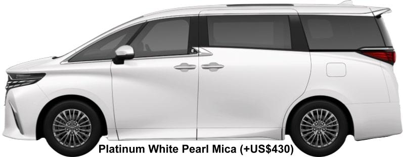 New Toyota Alphard Executive Lounge body color: PREMIUM WHITE PEARL MICA (+US$430)