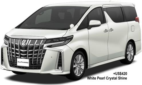 New Toyota Alphard Royal Lounge body color (Aero Model): WHITE PEARL CRYSTAL SHINE (option color +US$420)