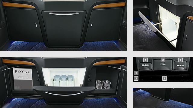 New Toyota Alphard Royal Lounge photo: Cabinet view
