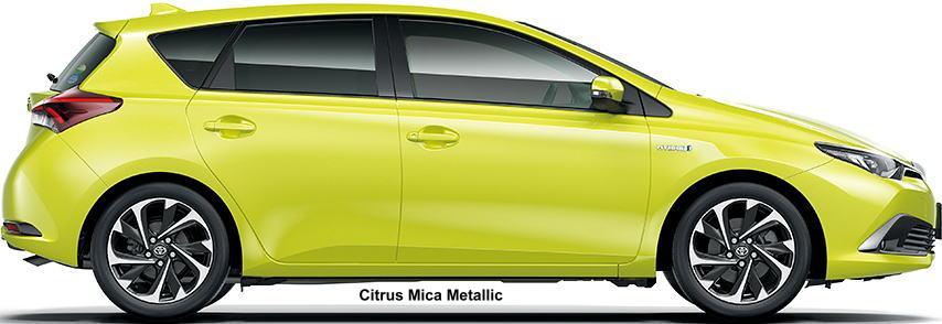 New Toyota Auris Hybrid body color: CITRUS MICA METALLIC