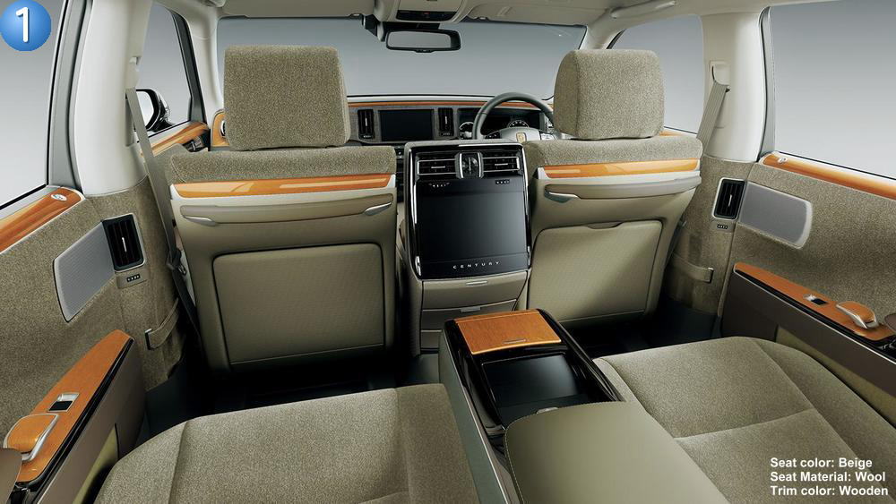 New Toyota Century interior color: Beige Wool (Wooden)