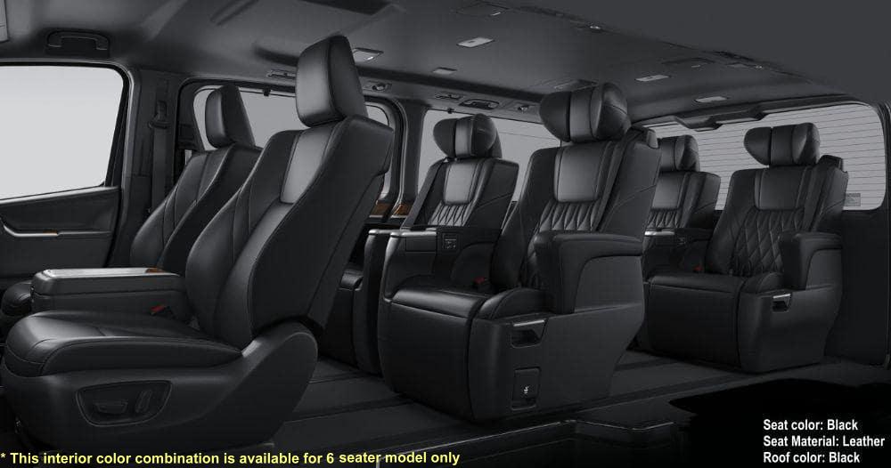New Toyota Granace interior picture: Black Seats + Black Roof (This interior color combination is available for 6 seats model only)