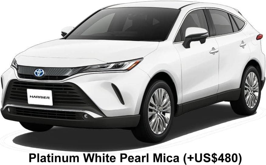 New Toyota Harrier Hybrid body color: Platinum White Pearl Mica (+US$480)