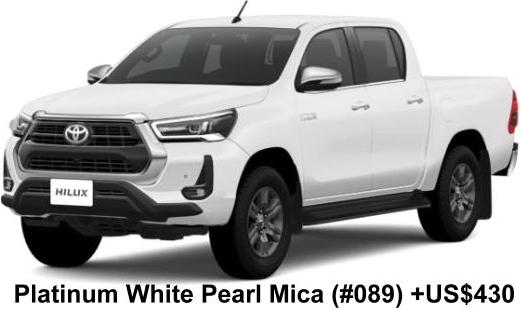 New Toyota Hilux Double Cab Z body color: Platinum White Pearl Mica (#089) +US$430