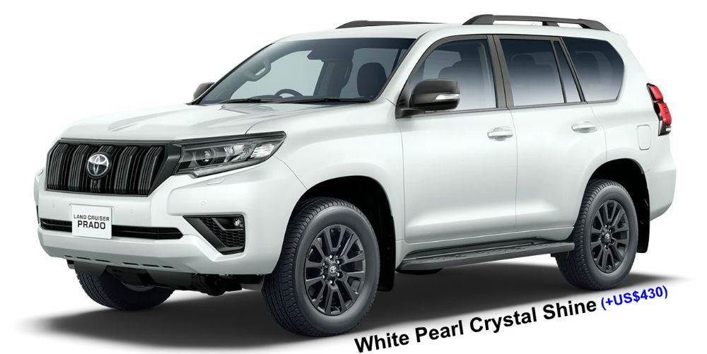 New Toyota Land Cruiser Prado Matt Black Edition body color: WHITE PEARL CRYSTAL SHINE (OPTION COLOR +US$430)