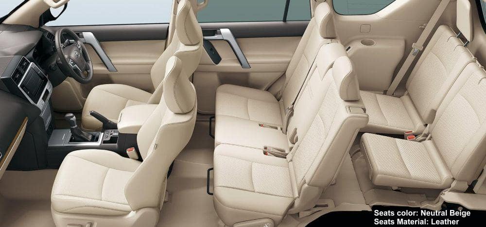 New Toyota Land Cruiser Prado Matt Black Edition photo: Interior view image (Neutral Beige)