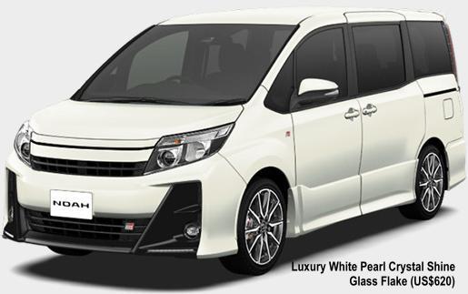 New Toyota Noah GR-Sport body color: LUXURY WHITE PEARL CRYSTAL SHINE GLASS FLAKE (OPTION COLOR +US$620)