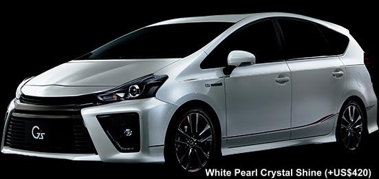 New Toyota Prius Alpha GS body color: WHITE PEARL CRYSTAL SHINE (option color +US$420)