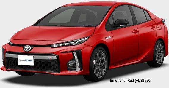 New Toyota Prius PHV GR-Sport body color: EMOTIONAL RED (OPTION COLOR +US$620)