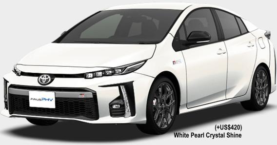 New Toyota Prius PHV GR-Sport body color: WHITE PEARL CRYSTAL SHINE (OPTION COLOR +US$420)