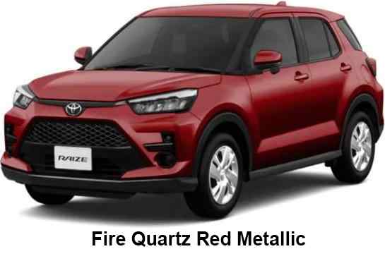 Toyota Raize Color: Fire Quartz Red Metallic